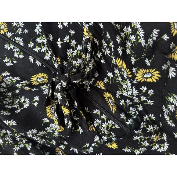 FREE PEOPLE Floral Black Yellow Cutout Romper Size 2 - Picture 3 of 8